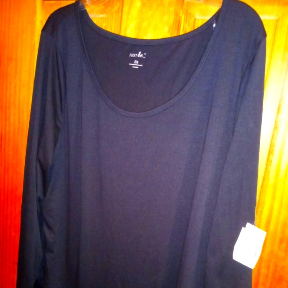 Just Be black long sleeve 2x T-shirt NEW $20.00